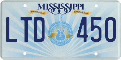 MS license plate LTD450