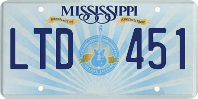 MS license plate LTD451