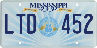 MS license plate LTD452