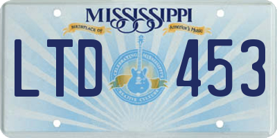 MS license plate LTD453