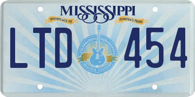 MS license plate LTD454