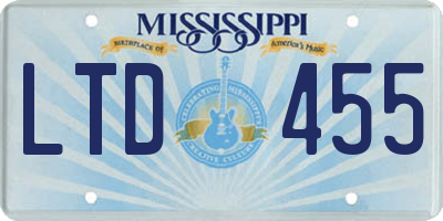 MS license plate LTD455
