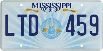 MS license plate LTD459