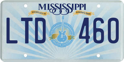 MS license plate LTD460