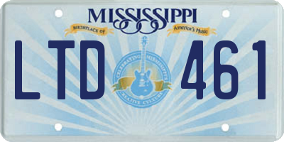 MS license plate LTD461