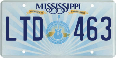MS license plate LTD463