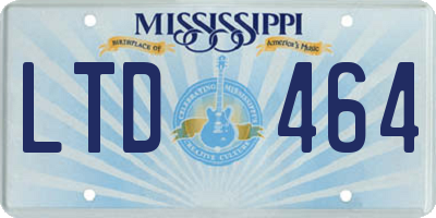 MS license plate LTD464