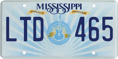MS license plate LTD465