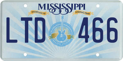 MS license plate LTD466