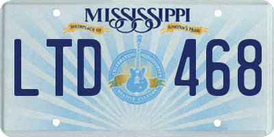 MS license plate LTD468