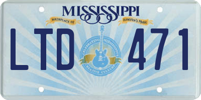 MS license plate LTD471