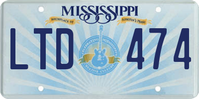 MS license plate LTD474