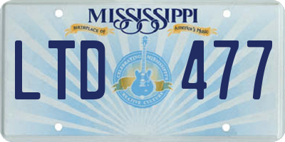 MS license plate LTD477