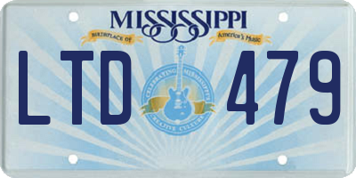 MS license plate LTD479