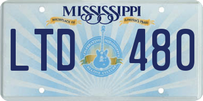 MS license plate LTD480