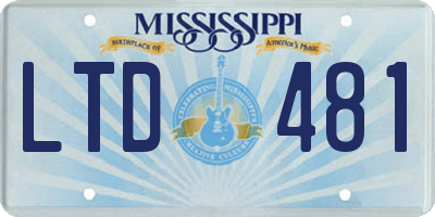 MS license plate LTD481
