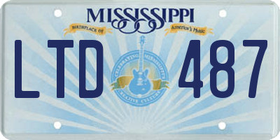 MS license plate LTD487