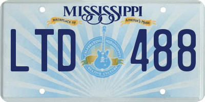 MS license plate LTD488