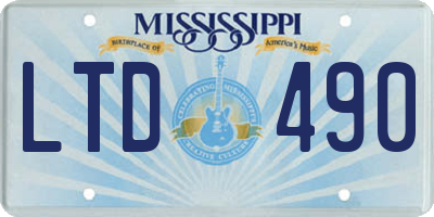 MS license plate LTD490
