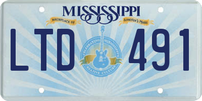 MS license plate LTD491