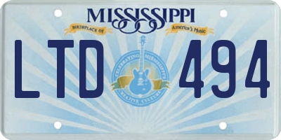 MS license plate LTD494