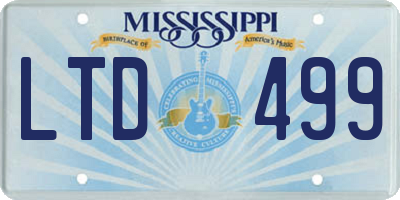 MS license plate LTD499