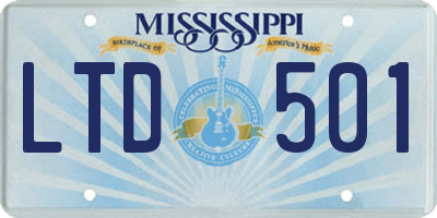 MS license plate LTD501