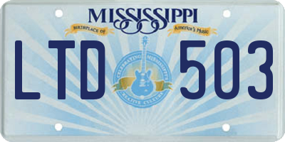 MS license plate LTD503