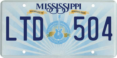 MS license plate LTD504
