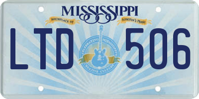 MS license plate LTD506