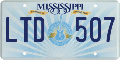 MS license plate LTD507