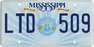 MS license plate LTD509