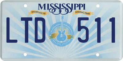 MS license plate LTD511