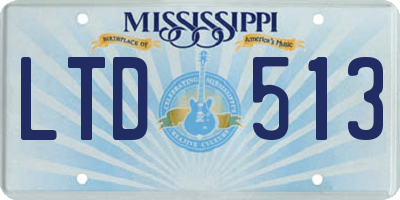 MS license plate LTD513