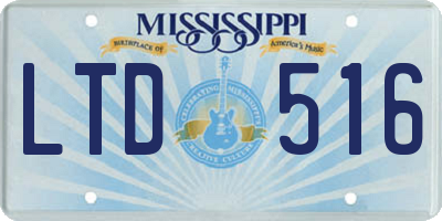 MS license plate LTD516