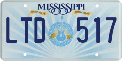 MS license plate LTD517