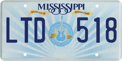 MS license plate LTD518