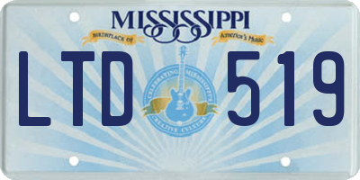MS license plate LTD519