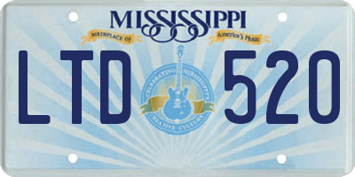 MS license plate LTD520