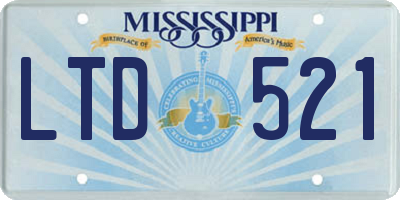 MS license plate LTD521