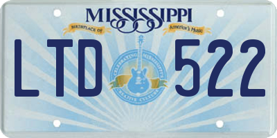 MS license plate LTD522