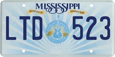 MS license plate LTD523