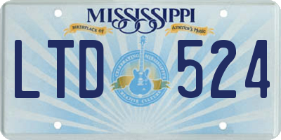 MS license plate LTD524