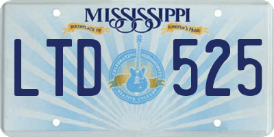 MS license plate LTD525