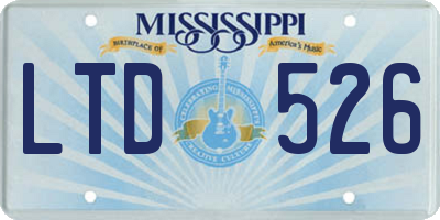 MS license plate LTD526
