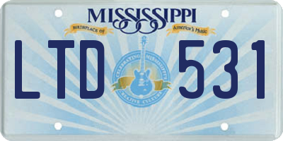 MS license plate LTD531