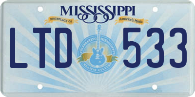 MS license plate LTD533