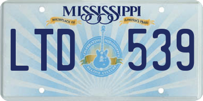 MS license plate LTD539