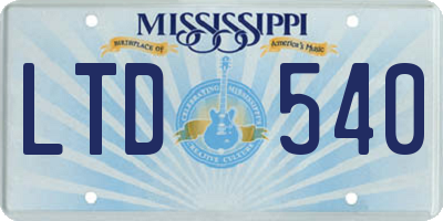 MS license plate LTD540
