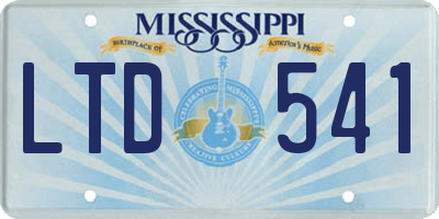 MS license plate LTD541